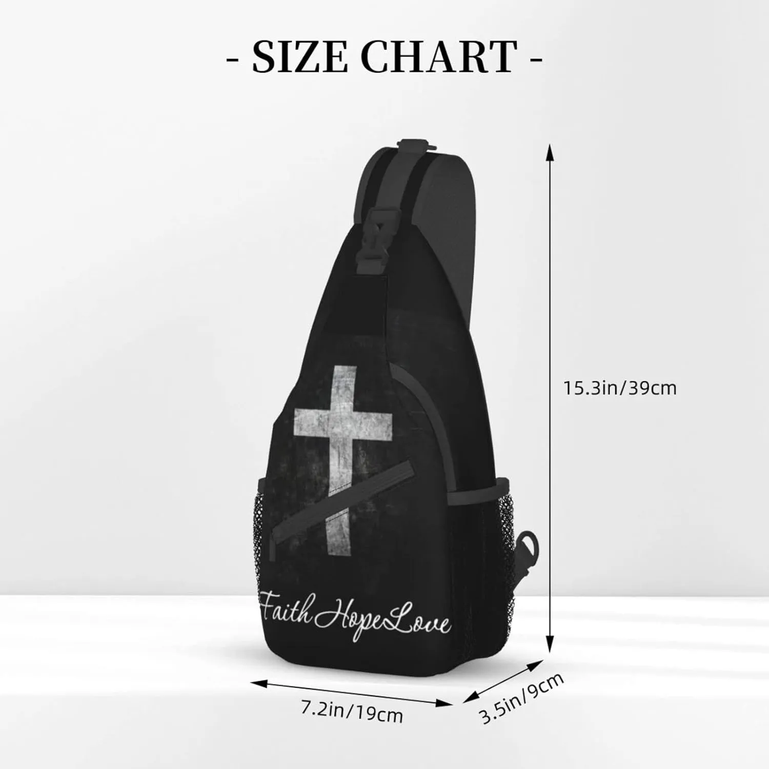 ASYG Christ Bible Sling Bag Crossbody Chest Daypack Casual Backpack Jesus Cross Shoulder Bag CasualDaypacks