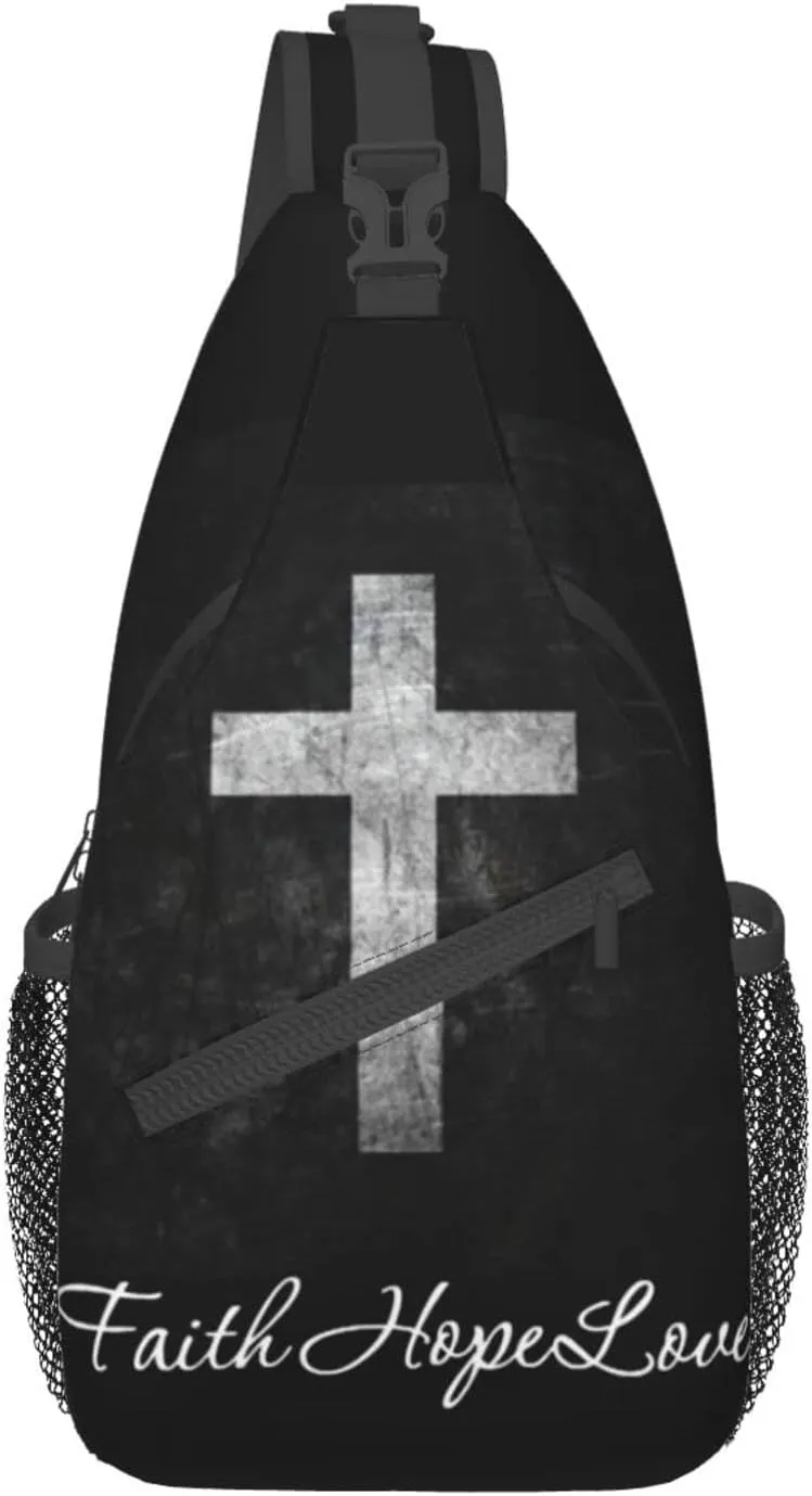 ASYG Christ Bible Sling Bag Crossbody Chest Daypack Casual Backpack Jesus Cross Shoulder Bag CasualDaypacks
