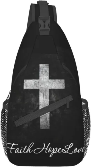 ASYG Christ Bible Sling Bag Crossbody Chest Daypack Casual Backpack Jesus Cross Shoulder Bag CasualDaypacks