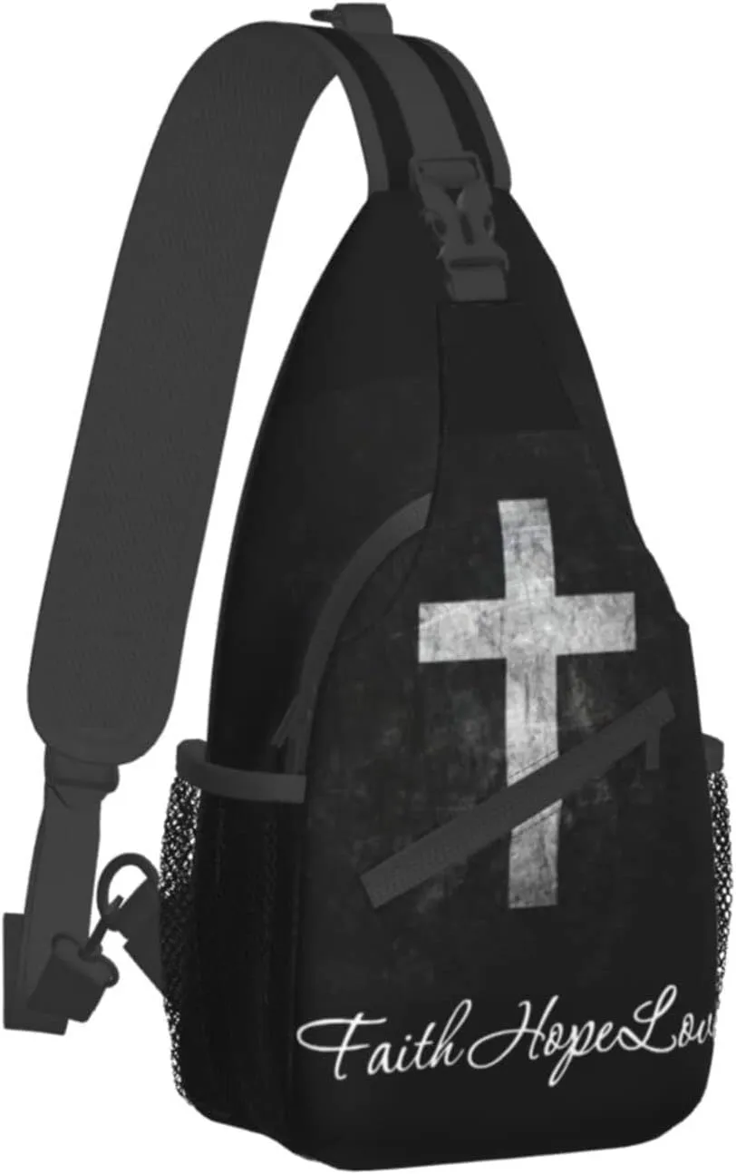 ASYG Christ Bible Sling Bag Crossbody Chest Daypack Casual Backpack Jesus Cross Shoulder Bag CasualDaypacks