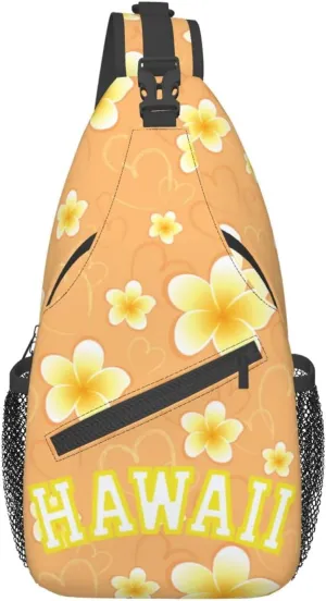 ASYG Hawaii Sling Bag Hawaii Flower Crossbody Chest Daypack Casual Backpack Hawaiian Shoulder Bag