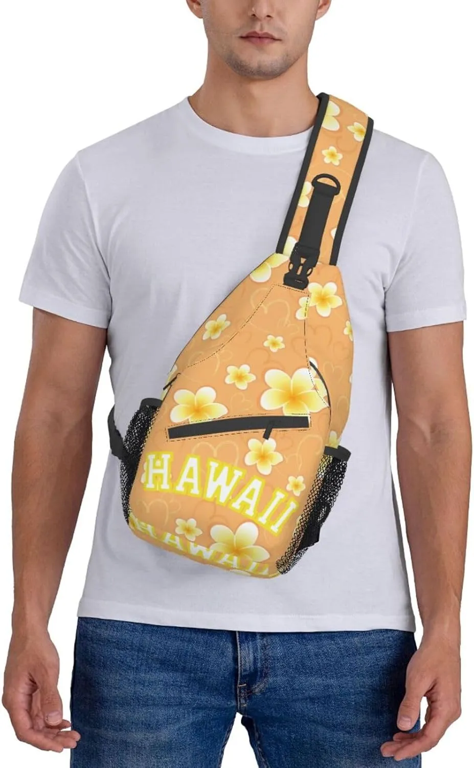 ASYG Hawaii Sling Bag Hawaii Flower Crossbody Chest Daypack Casual Backpack Hawaiian Shoulder Bag