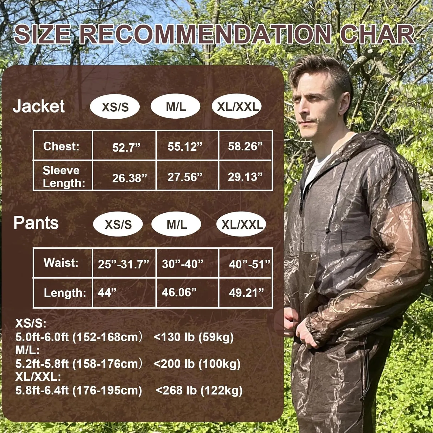Aventik Mosquito Jacket Mosquito Pants Mosquito Suit No-See-Um Mesh, Super Light, Keep Safe Cool, UV Protection