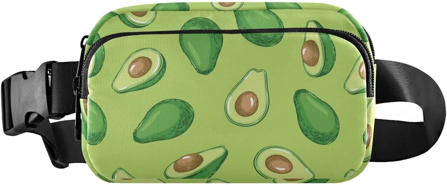 Avocado Pattern Fanny Pack Crossbody Bag for Men Women Belt Bag Bum Bag with Adjustable Strap, Fashion Waist Packs for Travel Running Workout
