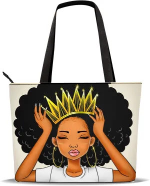AZPSRT Tote Bag for Women African American Shoulder Handbag Large Capacity Work Fit 15.4 Inch/17.7inch