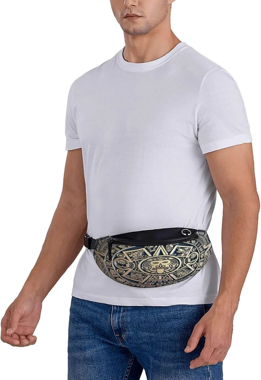 Aztec Calendar Mayan Waist Packs Unisex Adjustable Shoulder Strap Messenger Bag Sports Travel Running Leisure Waist Bag