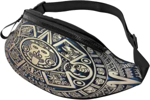 Aztec Calendar Mayan Waist Packs Unisex Adjustable Shoulder Strap Messenger Bag Sports Travel Running Leisure Waist Bag