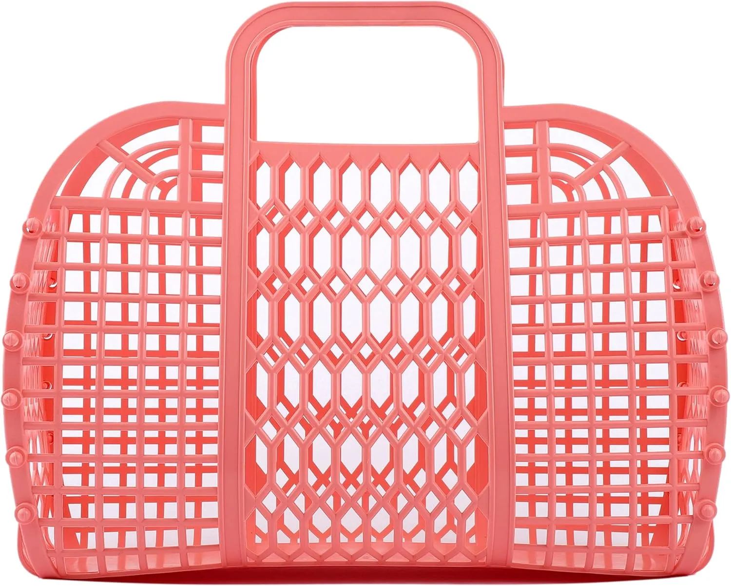 BABANA Jelly Bags for Women | Large Tote Bag, Purse, Market Basket | Unique Beach Essentials for Vacation - Peach