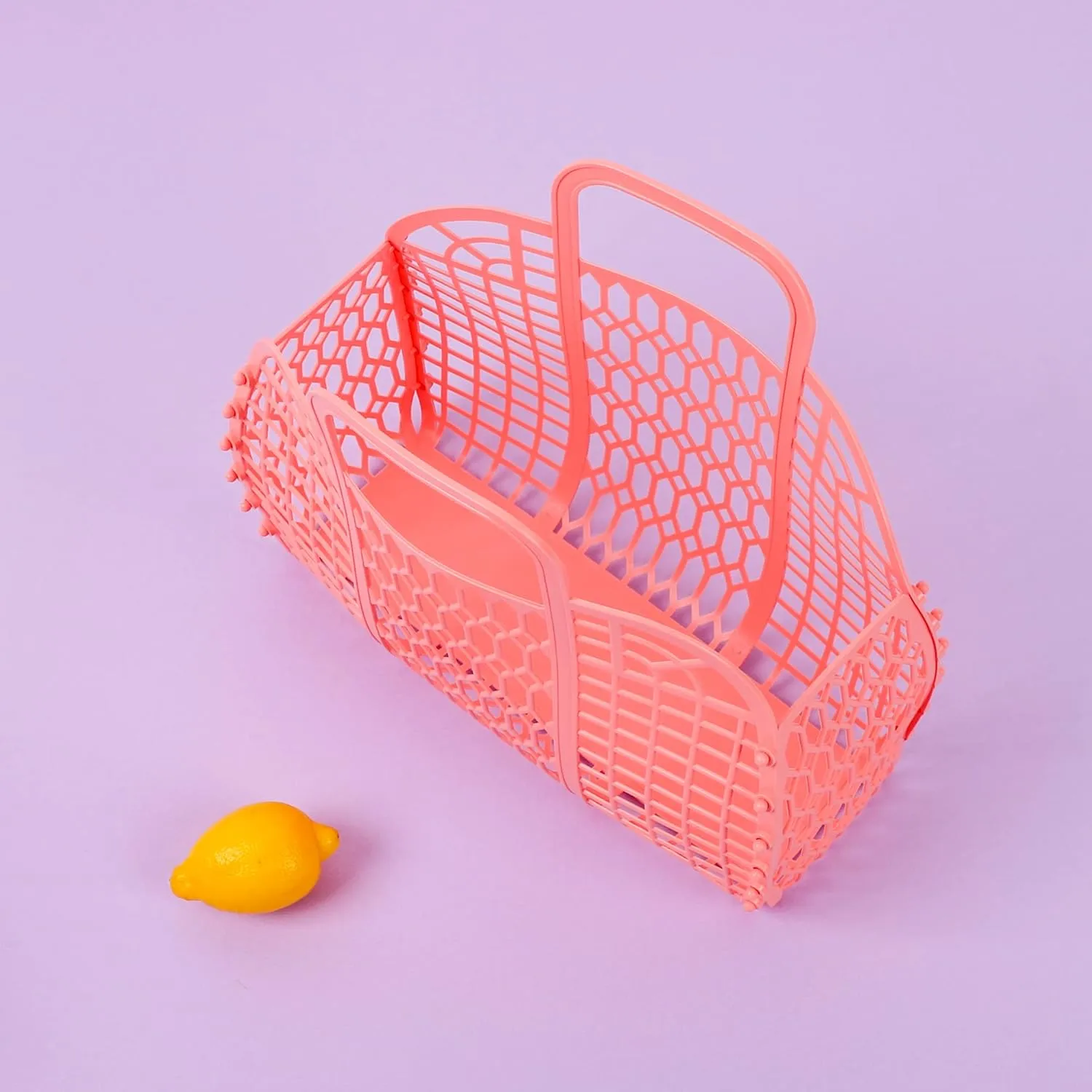 BABANA Jelly Bags for Women | Large Tote Bag, Purse, Market Basket | Unique Beach Essentials for Vacation - Peach