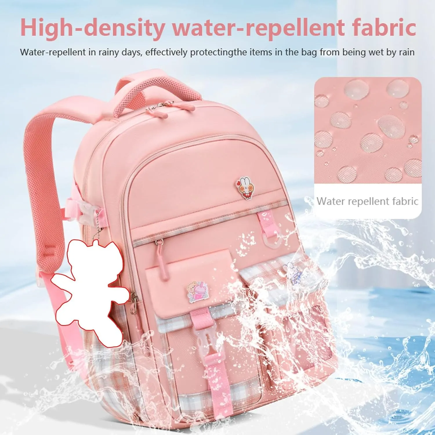 Backpacks for Girls Large Bookbags for Teens Girls Backpack for School Laptop Compartment Primary School (Blue)