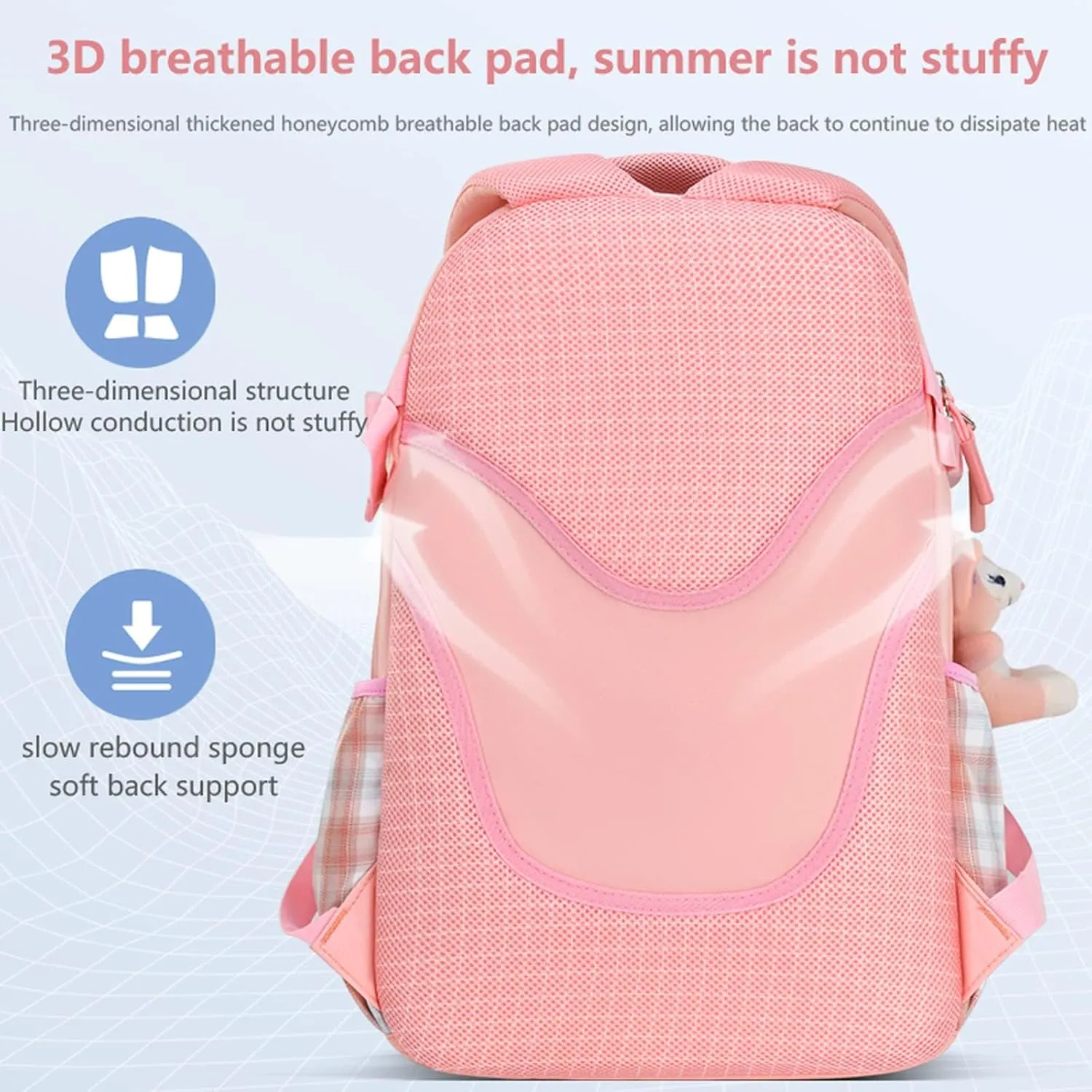 Backpacks for Girls Large Bookbags for Teens Girls Backpack for School Laptop Compartment Primary School (Blue)