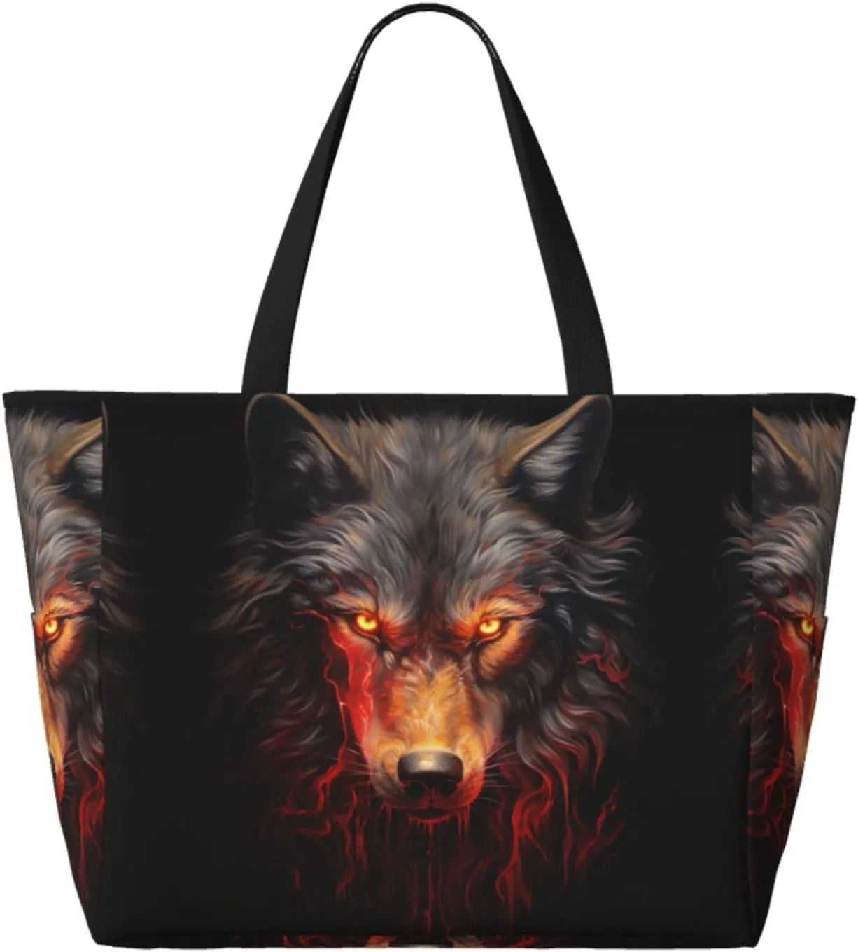 Bad Boy Red Wolf Spacious Large Capacity Beach Travel Bag - Foldable Beach Bag Tote Bag With Zipper