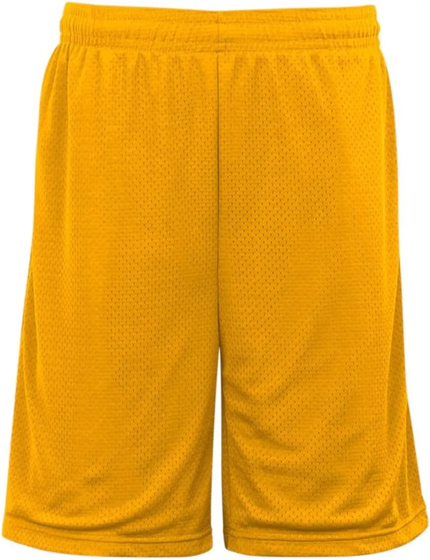 Badger Pro Mesh 9" Inseam Pocketed Shorts 4XL Gold