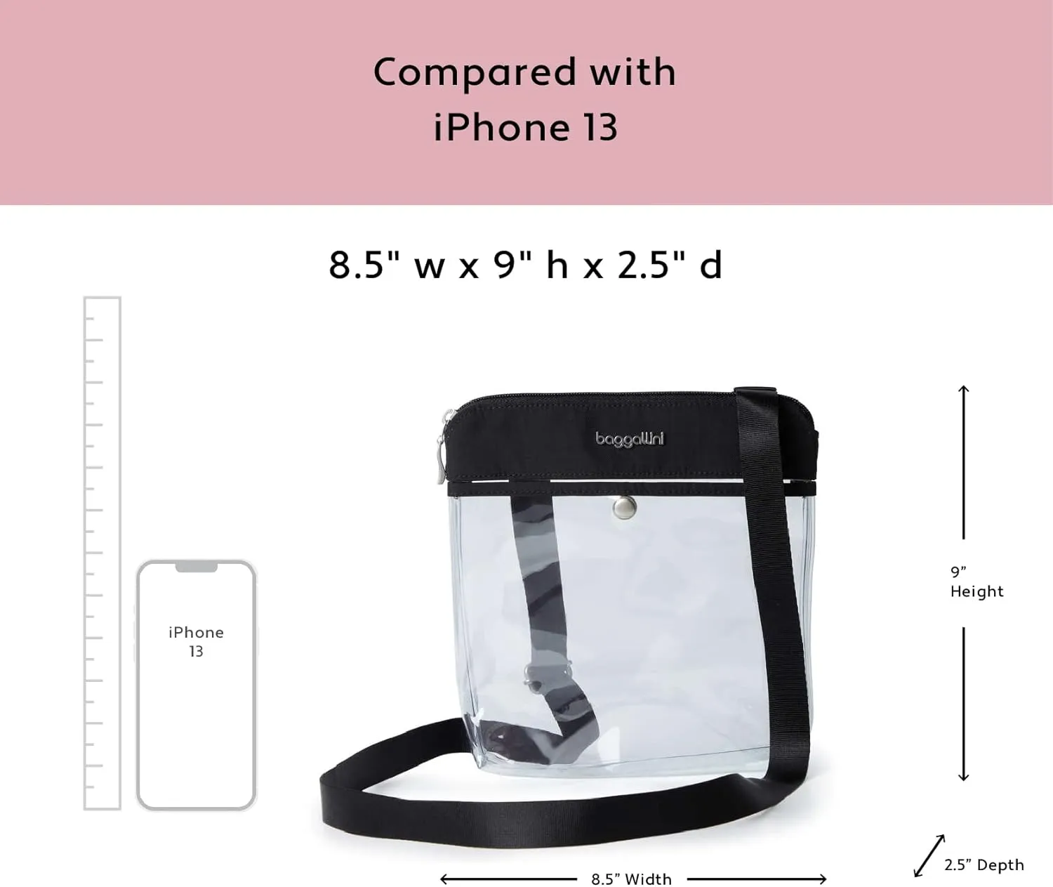 Baggallini Clear Stadium Crossbody