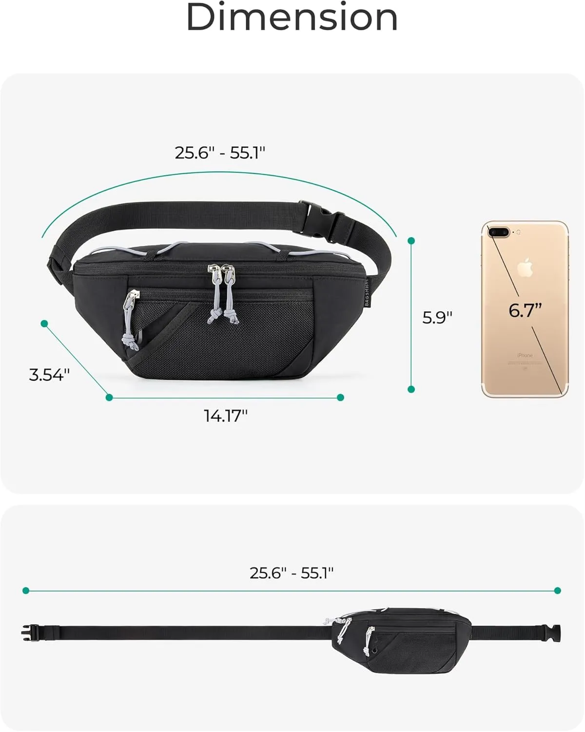 BAGSMART Fanny Packs for Women Belt Bag with Adjustable Strap Crossbody Waist Pack for Running Hiking Workout Travel, Beige