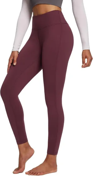 baleaf Women's Petite Fleece Lined Leggings with Pockets, 25" Thermal Winter Warm High Waisted Thick 7/8 Yoga Pants