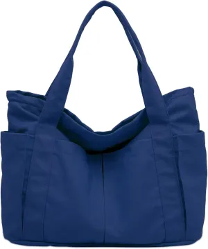 BAPHITY Large Canvas Tote Bag for Women With Pockets,Shoulder Bag Everyday Handbags for Work, Travel Essentials Carry On Bag