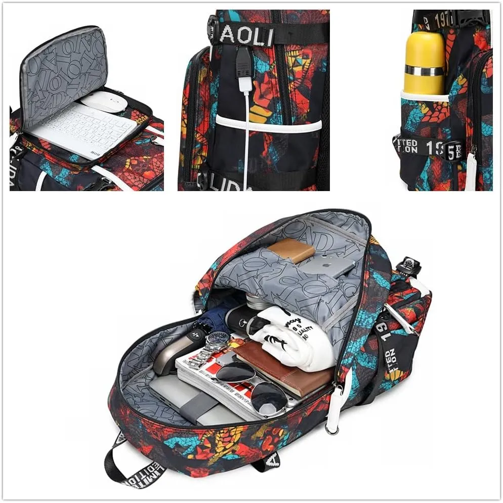 Basketball Player 23 Multifunction Backpack Travel Student Backpack Fans Bookbag For Men Women (C)