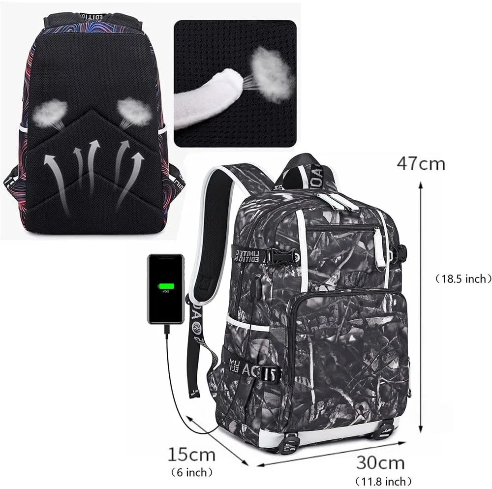 Basketball Player 23 Multifunction Backpack Travel Student Backpack Fans Bookbag For Men Women (C)