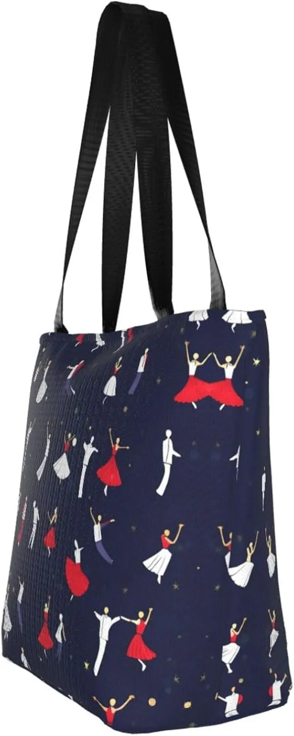 Beach Scene With Chairs Print Shoulder Tote Bag Women'S Large Size Handbag Casual Tote Shopping Bag For Women