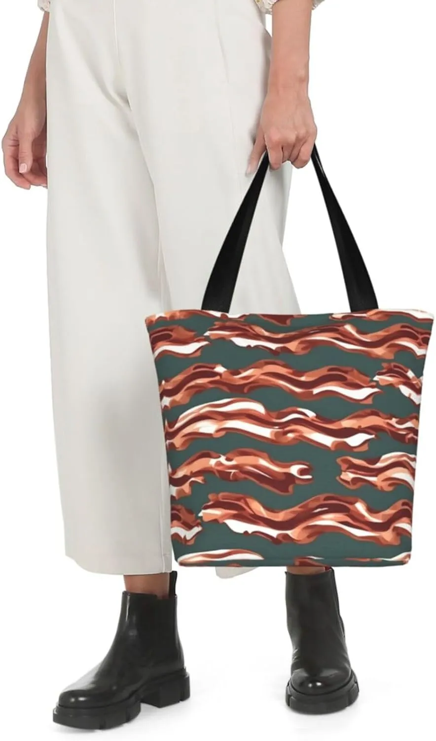 Beach Scene With Chairs Print Shoulder Tote Bag Women'S Large Size Handbag Casual Tote Shopping Bag For Women