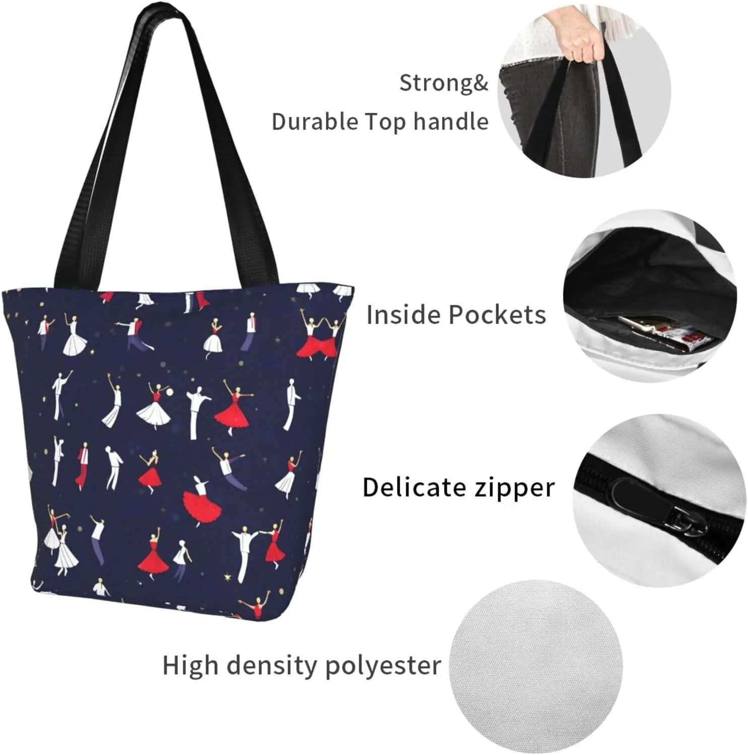 Beach Scene With Chairs Print Shoulder Tote Bag Women'S Large Size Handbag Casual Tote Shopping Bag For Women
