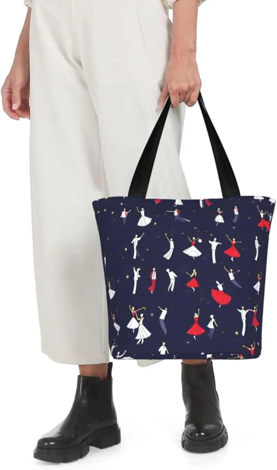 Beach Scene With Chairs Print Shoulder Tote Bag Women'S Large Size Handbag Casual Tote Shopping Bag For Women
