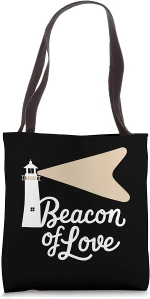 Beacon of Love Lighthouse Design Tote Bag