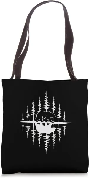 Bear Forest Reflection Nature Design Tote Bag