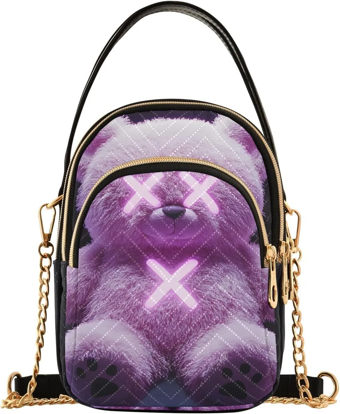 Bear Mystery Print Women‘s Shoulder Handbag Crossbody Purse Stylish Ladies Shoulder Bag Top Handle Satchel