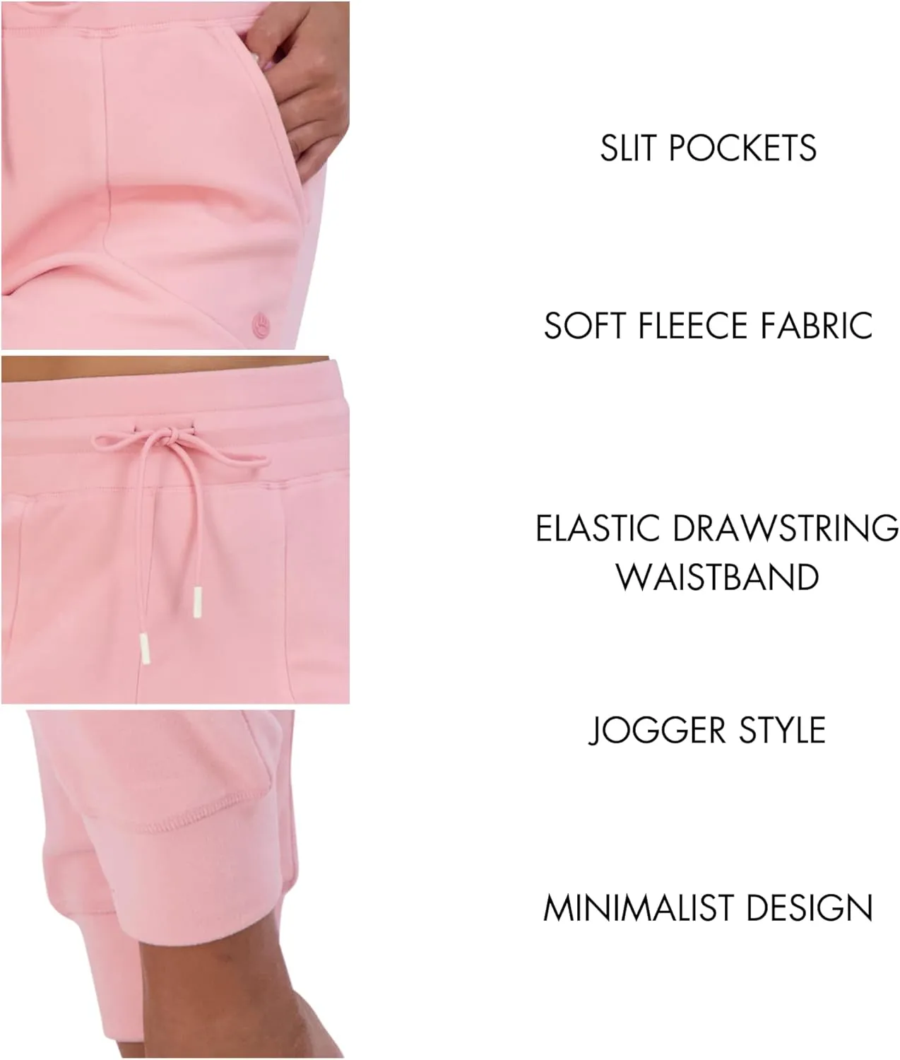 BEARPAW Women's Micro Fleece Drawstring Athletic Jogger Sweatpants with Pockets