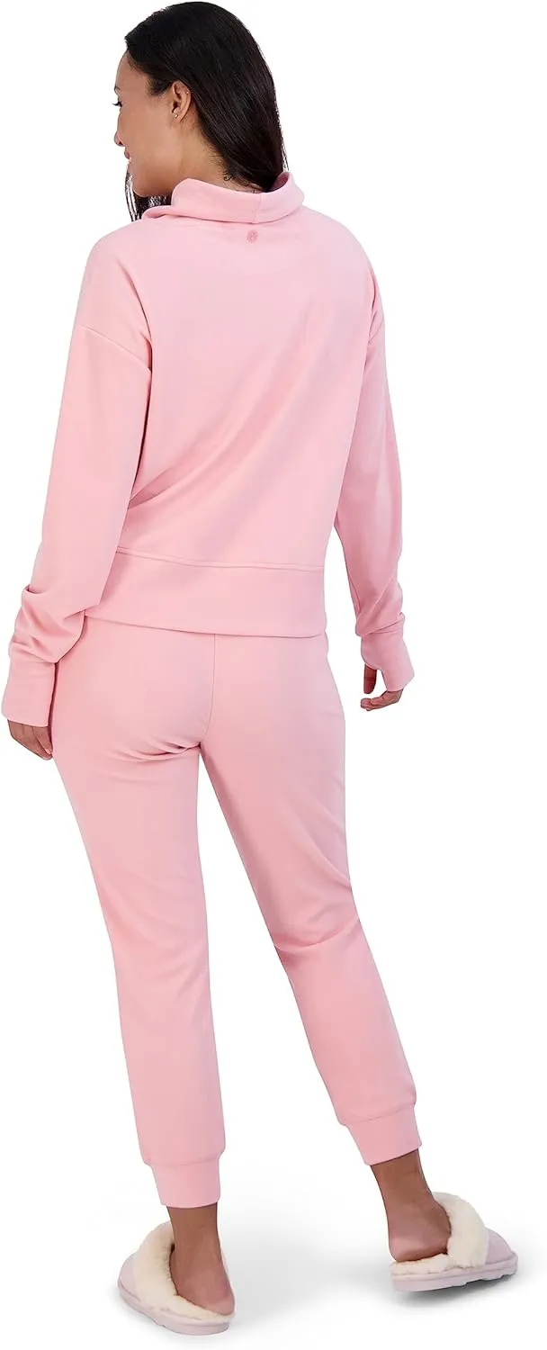 BEARPAW Women's Micro Fleece Drawstring Athletic Jogger Sweatpants with Pockets
