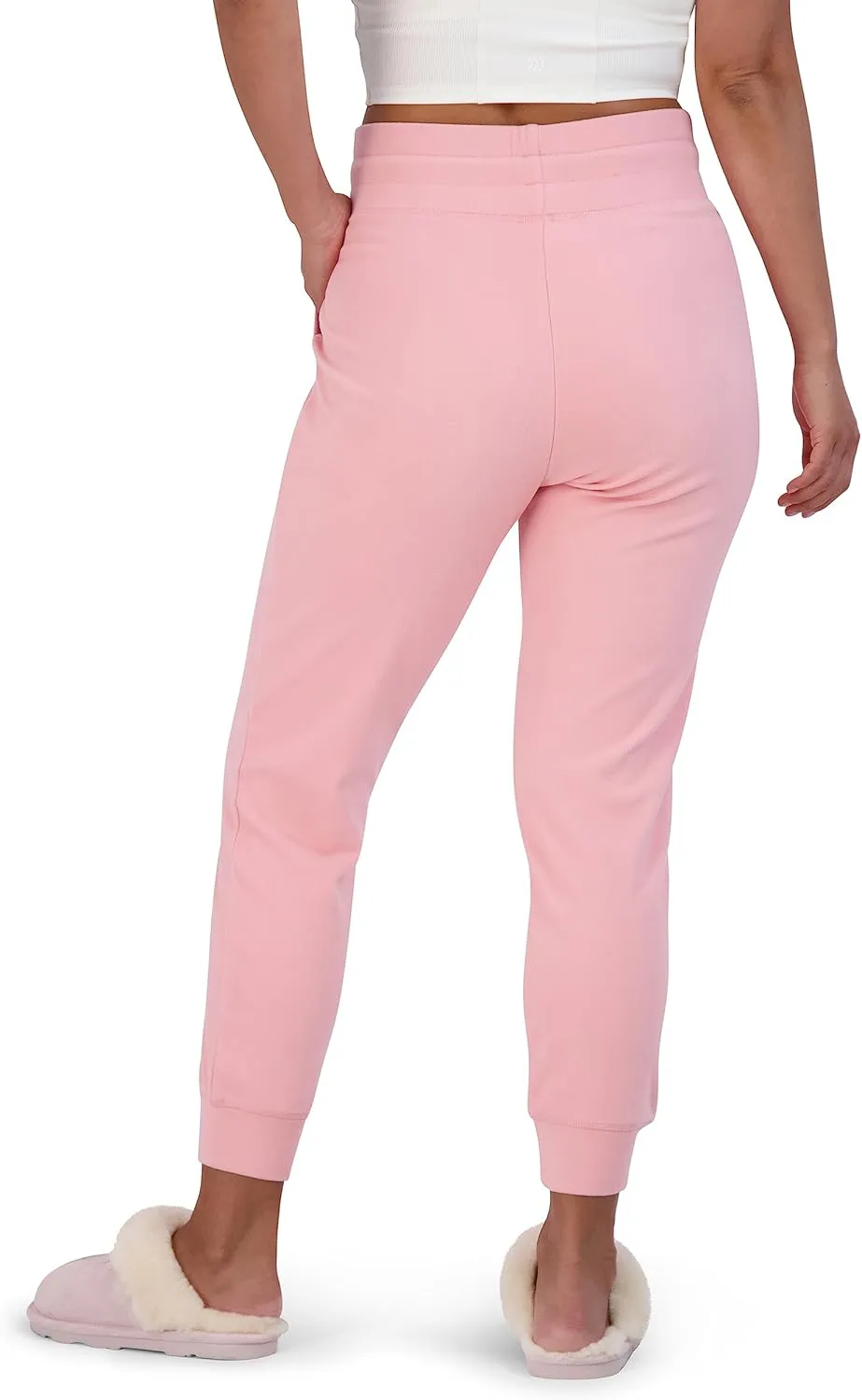 BEARPAW Women's Micro Fleece Drawstring Athletic Jogger Sweatpants with Pockets