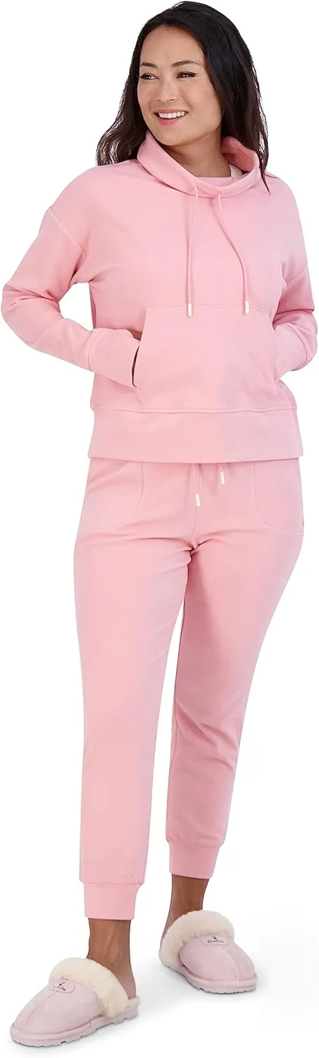 BEARPAW Women's Micro Fleece Drawstring Athletic Jogger Sweatpants with Pockets