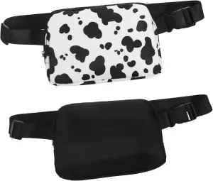 Beaupretty 2 Pcs Waist Pack for Women Lightweight Crossbody Fanny Pack Purse for Hiking Running Travel Moisture and Comfortable Design with Fine Workmanship Cow Print