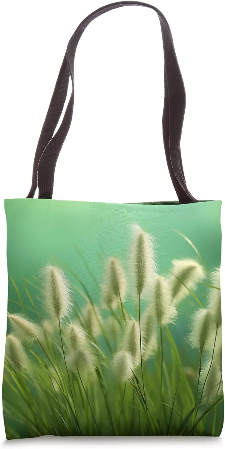 Beautiful Pampas Grass Design - Green Pampas Design Tote Bag