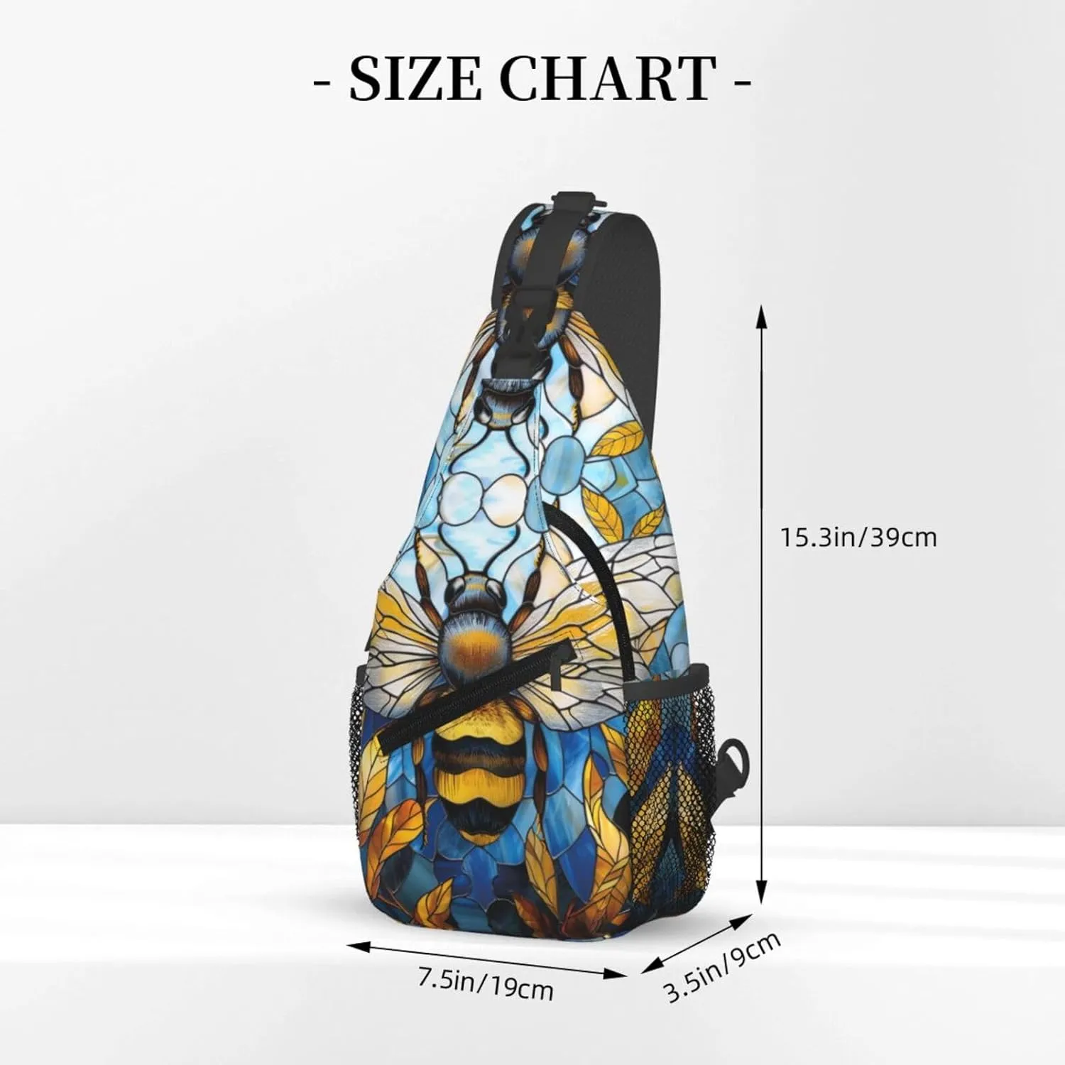 Bee With Wing Outdoor Crossbody Shoulder Bag For Unisex Young Adult Hiking Bicycling