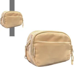 Beige Magnetic Crossbody Gym Bag, Travel Fanny Pack, Belt Bag | Small Black Sling for Men and Women, Anti-Theft Shoulder Pouch with Magnetic Attachment | Keeps Items Off Dirty Gym Floors