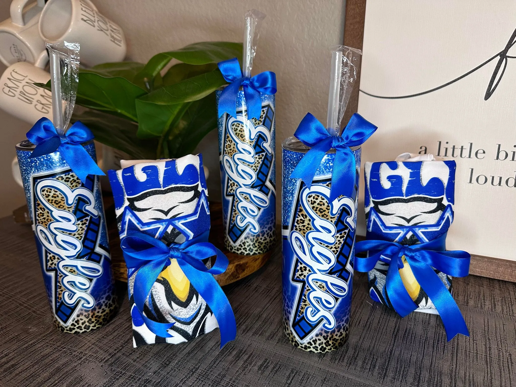 BH Eagles Bow Coquette Shimmer Glitter Tumbler TUMBBOWS0520