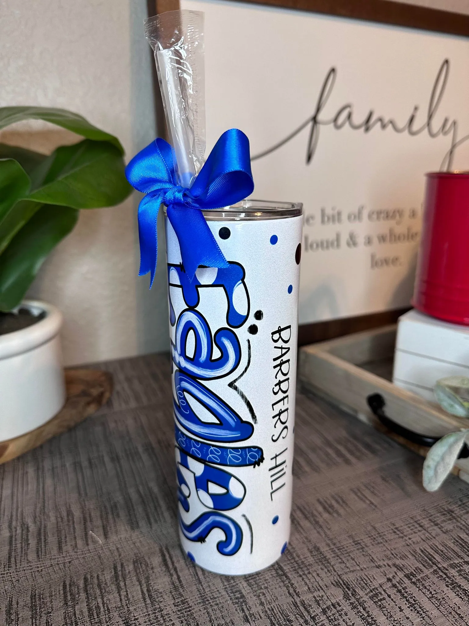 BH Eagles Shimmer Glitter Polka Dot Tumbler Personalized with Name TUMBEAG0520