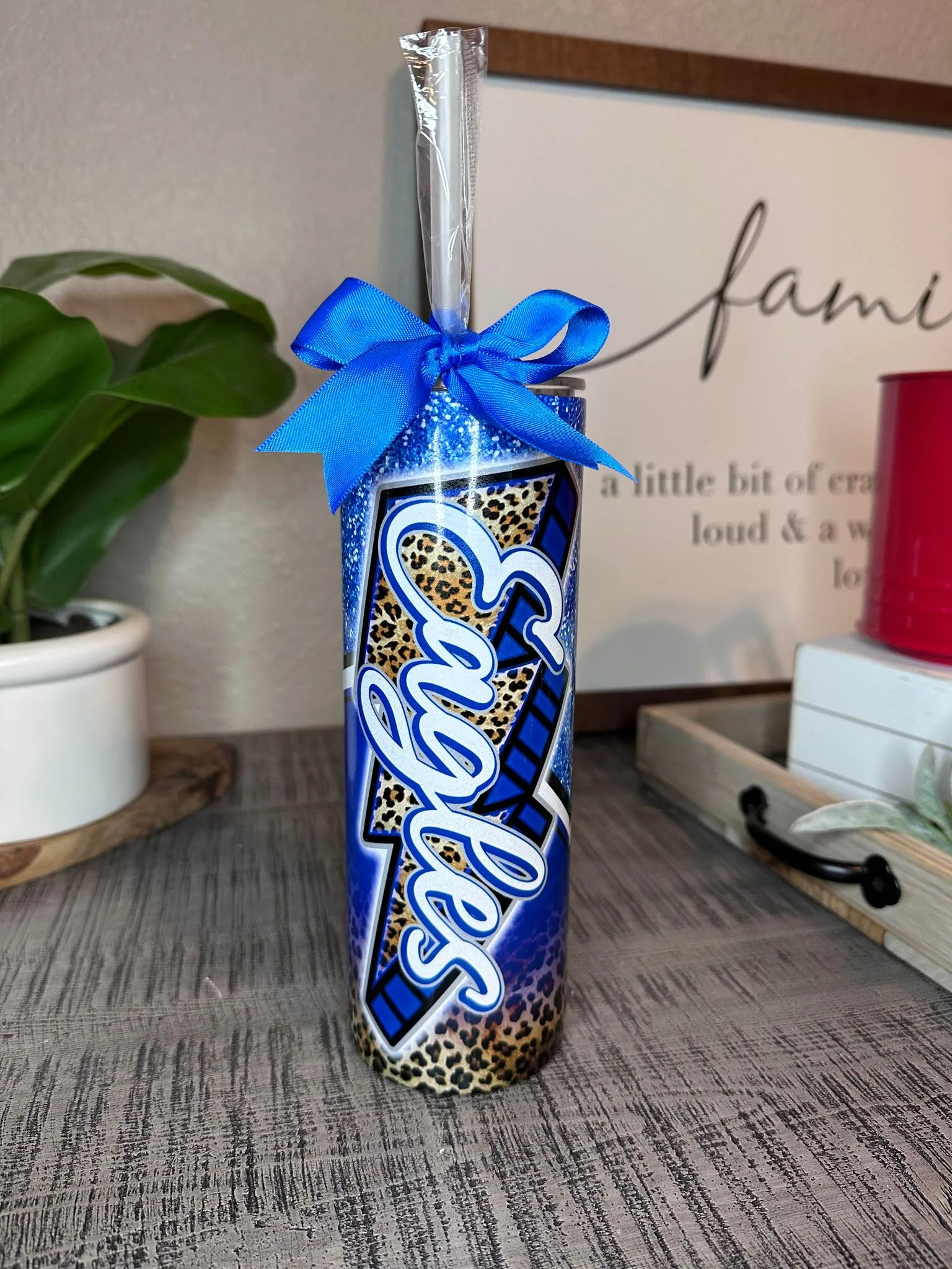 BH Eagles Shimmer Glitter Polka Dot Tumbler Personalized with Name TUMBEAG0520