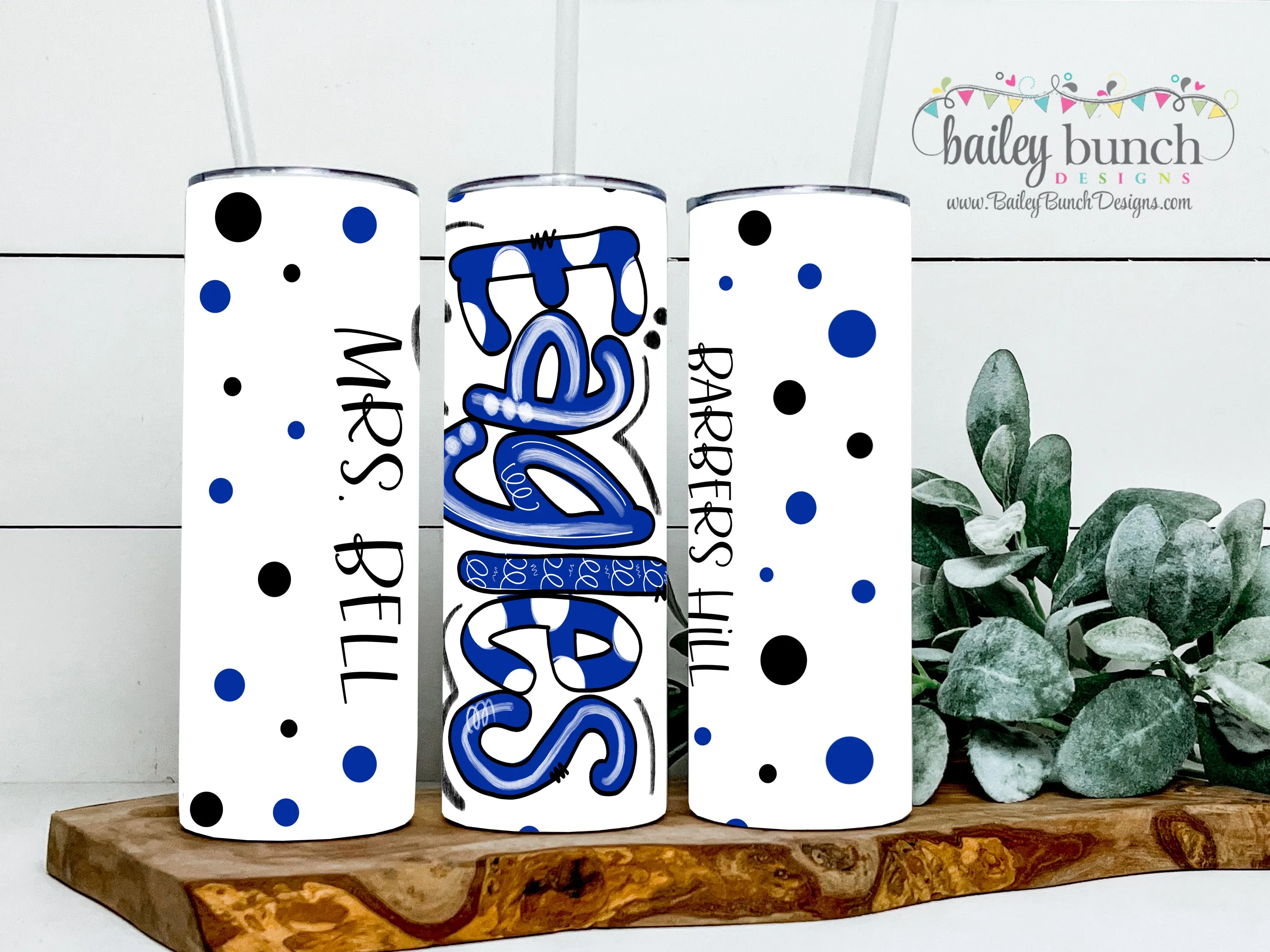 BH Eagles Shimmer Glitter Polka Dot Tumbler Personalized with Name TUMBEAG0520