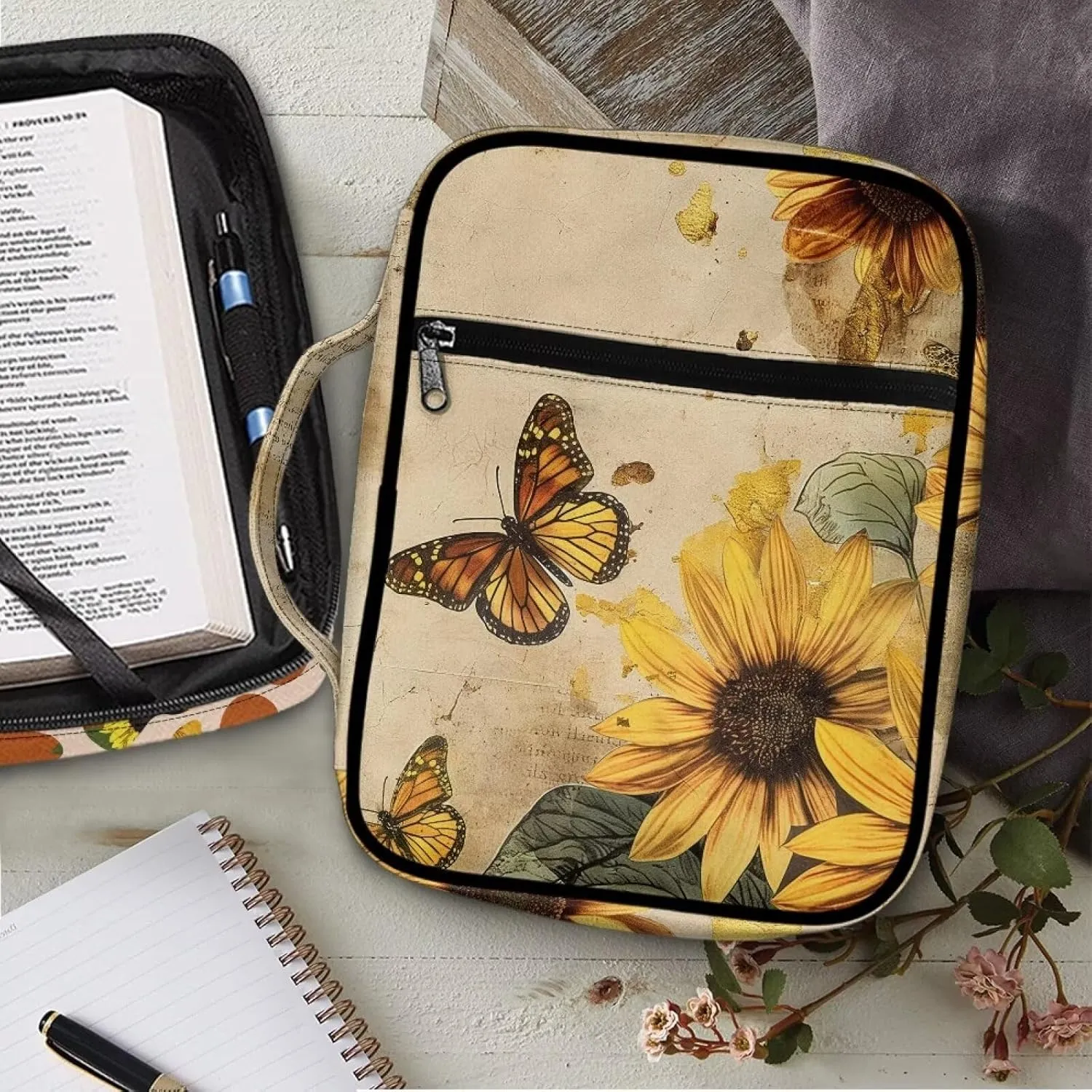 Bible Bag Tote Bible carrying case for Women Men Bible Covers for Women Men with Pockets Personalized