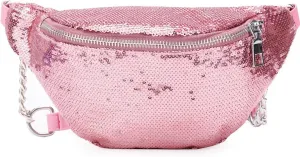 Bling Sequins Fanny Waist Pack Glitter Shoulder Chest Bag with Adjustable Belt for Women Girl