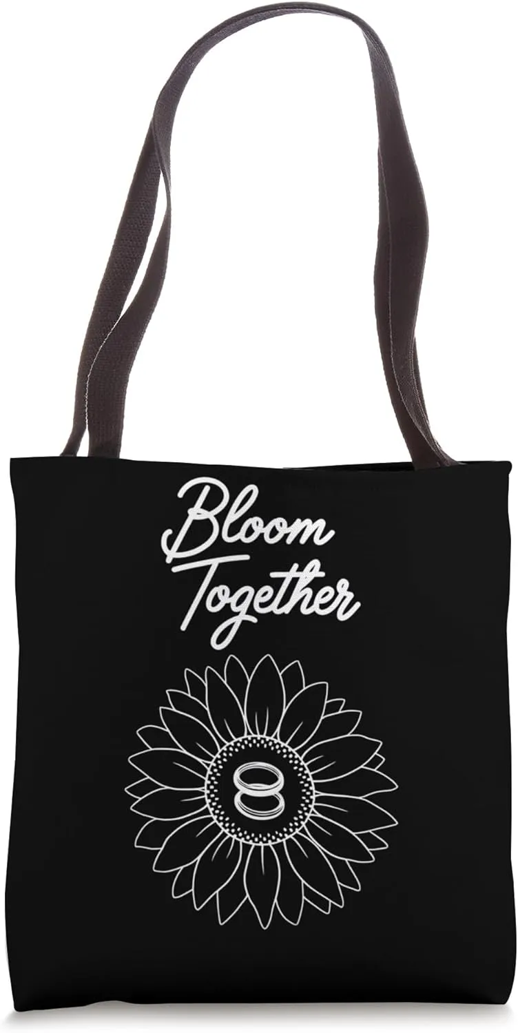 Bloom Together Sunflower Design Tote Bag