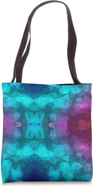 Blue Colored Polygon Design Tote Bag