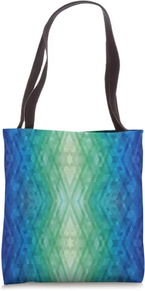 Blue Green Polygon Design Tote Bag