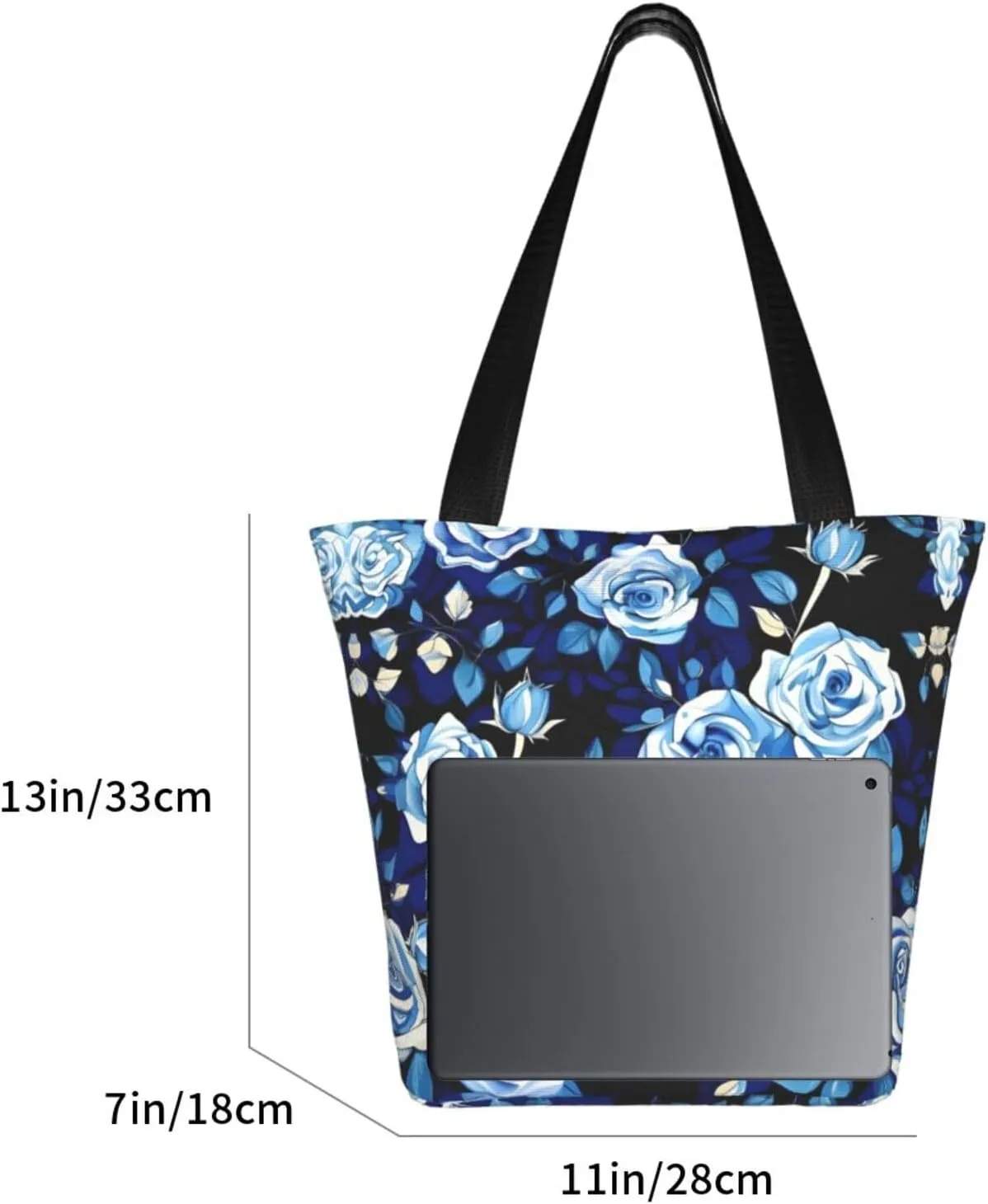 Blue Shining Stars Print Shoulder Tote Bag Women'S Large Size Handbag Casual Tote Shopping Bag For Women