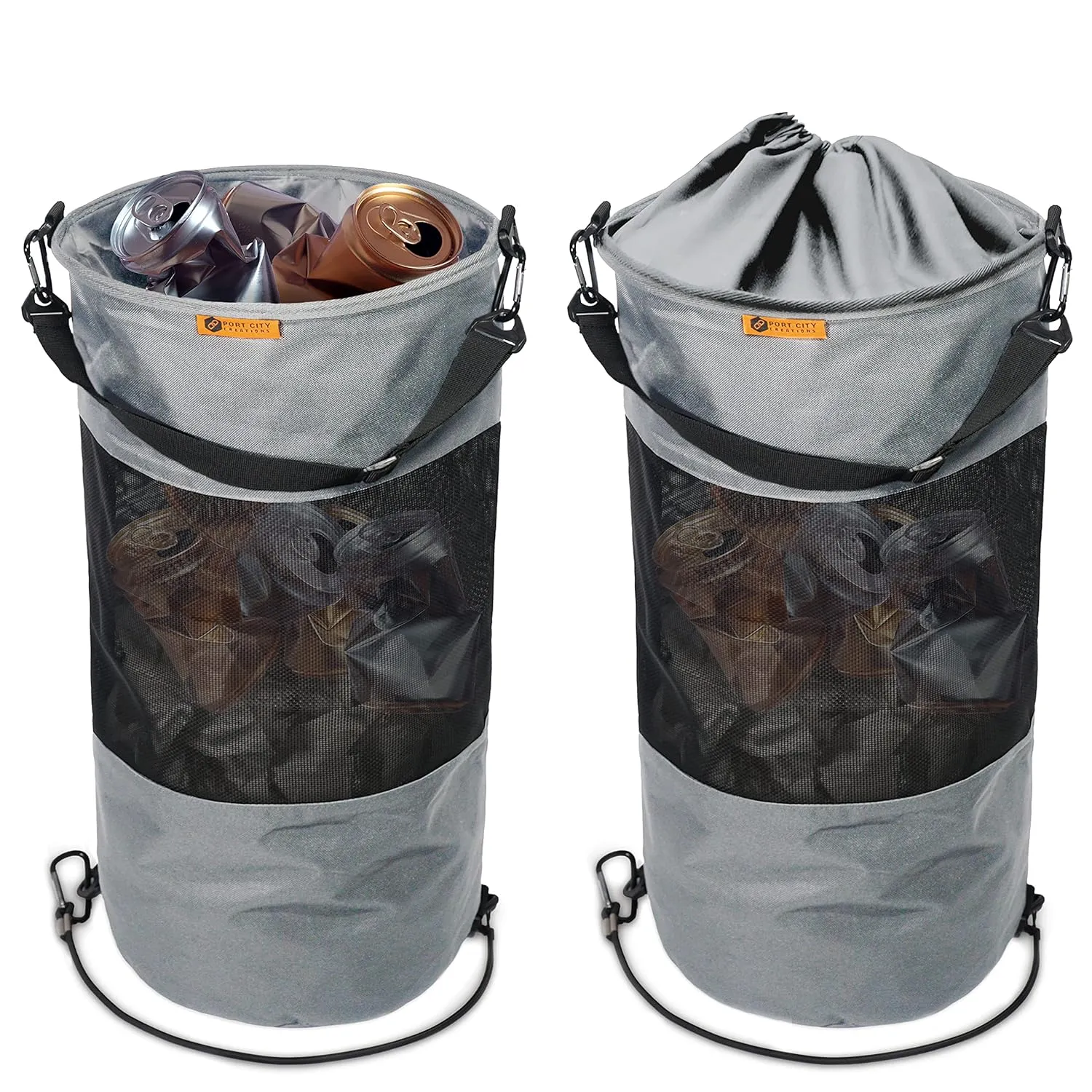 Boat Trash Bag - Portable Outdoor Mesh Trash Bag for Your Boat, Kayak, or Camper… (Grey)