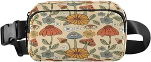 Boho Floral Psychedelic Retro 70s Mushrooms Flowers Eyes Hippie Fanny Pack Fanny Pack Crossbody Waist Pack for Men Women Adjustable Hip Pouch Bag Fashion waterproof for Travel Casual Running Hiking